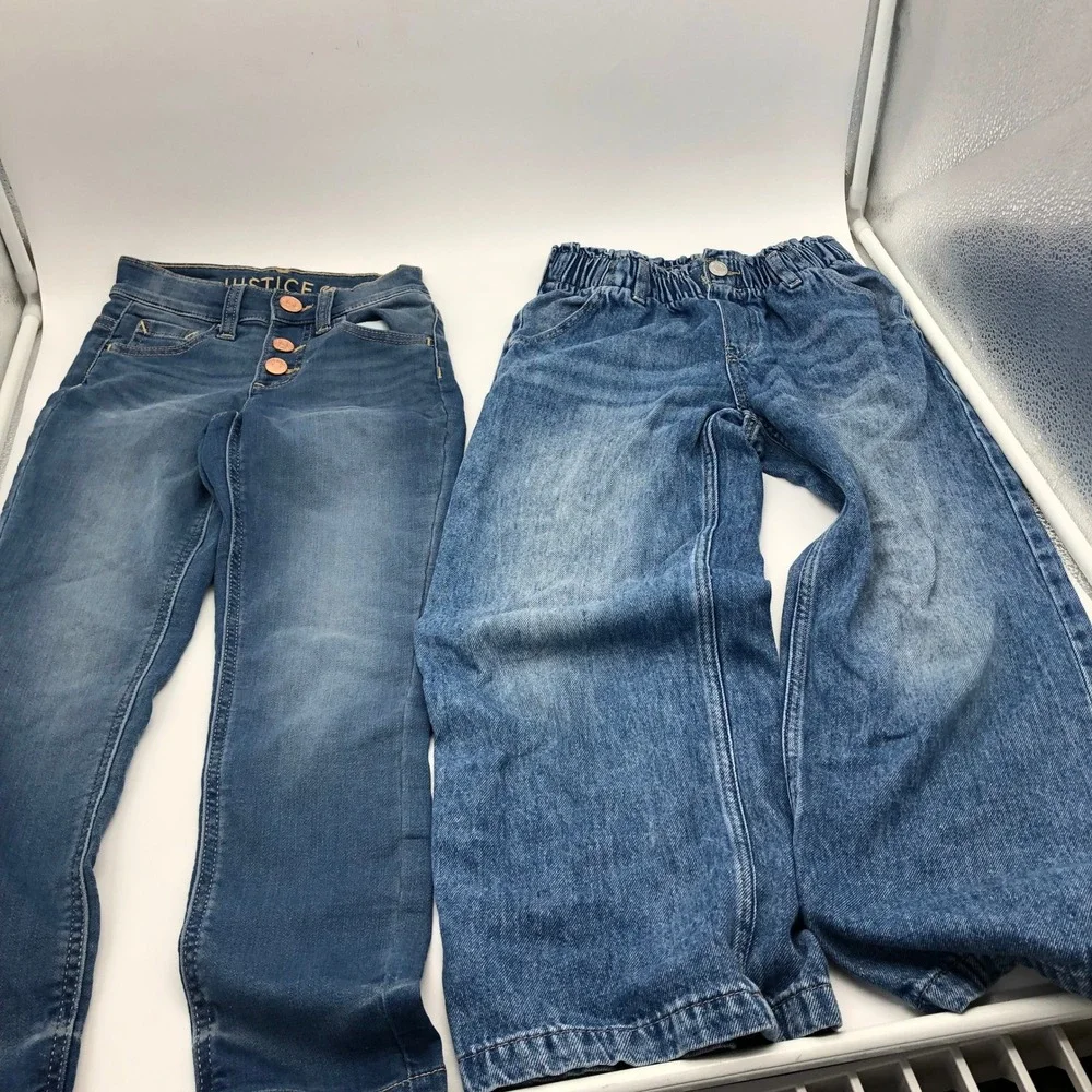 Girls Size 7 Jeans Pants BUNDLE Wide Leg Boot Cut Skinny Gap Old Navy Justice